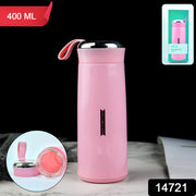 Water Bottle 400ml Leak Proof Glass Water Bottle With Daily Water Intake For Gym And Children Nice Bottle (1 Pc  Pink Color) thumbnail 7