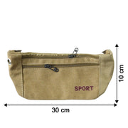 Multipurpose Canvas Waist Pouch Sling Bag (1 Pc) thumbnail 4