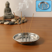 Stainless Steel Lotus Agarbatti Stand With Triple Stick Holder (1 Pc) thumbnail 1