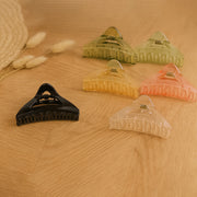 Triangle Shape Mix Color Plastic Hair Claw Clip  12 Pc Durable Grip For Women And Girls thumbnail 2