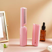 13072 Rechargeable Mini Hair Straightener Travel Portable Usb Charging Cordless Hair Straightener Bursh Three Temperature Adjustments Flat Iron Comb (1 Pc) thumbnail 2