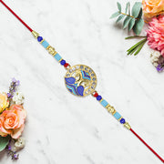 Blue Peacock Feather Rakhi thumbnail 3