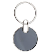 Sleek Black Round Metal Keychain (1 Pc) thumbnail 1