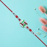 Silver-tone Swastik Rakhi thumbnail 3