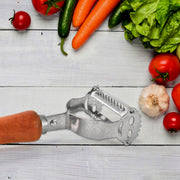 Vegetable And Fruit Peeler With Wooden Handle (1 Pc) thumbnail 2