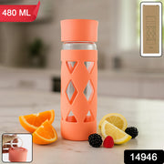 Glass Water Bottle With Protective Sleeve - (1 Pc  480 Ml) thumbnail 7
