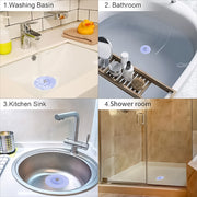 Creative 2-in-1 Blue Silicone Sewer Sink Sealer Cover Drainer (Multicolour  1 Pc) thumbnail 2