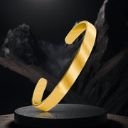 Elegant Gold Finish Open Cuff Bracelet Kada (1 Pc) thumbnail 2