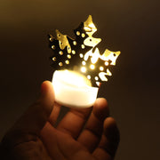 Decorative Led Gold Metal Leaf Diya Lamp (1 Pc) thumbnail 2