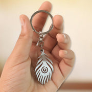Stylish Stainless Steel Peacock Feather Keychain (1 Pc) thumbnail 3