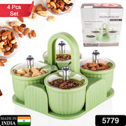 5779 Multipurpose Jar Dryfruit Set  Candy Chocolate Snacks Storage Jar Masala Jar  For Home And Kitchen Airtight Dry Fruit Plastic Storage Container Tray Set With Lid  4 Serving Jar Container For Sweetschipscookies(4 Pc Set) thumbnail 6