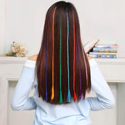 Colourful Braided Hair Extension Streaks For Girls  Kids (6 Pc) thumbnail 2