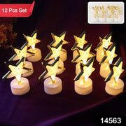 Decorative Star Shaped Flameless Led Candles (12 Pc) thumbnail 7