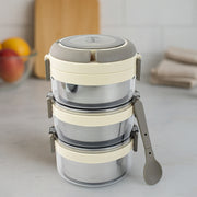 Ganesh Steko-3 Triple Layer Stainless Steel Insulated Lunch Box Set thumbnail 5