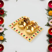 5996 Rakasha Bandhan Special Puja Thali Kumkum Thali Holder Pooja Return Gift Indian Housewarming Gifts Brotherbhaibhabhisisterfamily Rakhi For Rakshabandhan thumbnail 2