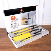 6 Pcs Professional Kitchen Knife Set With Chef Knives Cleaver Peeler  Scissors thumbnail 1