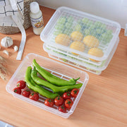 Plastic Food Storage Containers With Removable Drain Tray And Lid (3 Pcs Set) thumbnail 2