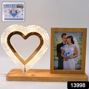 Heart Shape Cystal Led Lamp  Photo Frame Night Lamp  Wedding Gift  Love Couple thumbnail 4