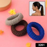 Tyre Shape Hair Rubber Bands Pack Of 3 (Multicolour) thumbnail 5