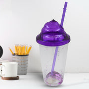 13131 High Quality Plasticcreative Cold Drink Cup  Tumble Reusable Tea Coffee Tumbler With Lid And Straw Double Wall Plastic Drinking Sport Bottletravel Tumbler (1 Pc  Mix Color) thumbnail 1