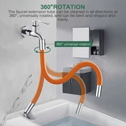 9087 Flexible Water Tap Extender Universal Foaming Extension Tube With Connector 360 Free Bending Faucet Extender Adjustable Sink Drain Extension (18cm) thumbnail 2