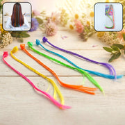 Colourful Braided Hair Extension Streaks For Girls  Kids (6 Pc) thumbnail 1