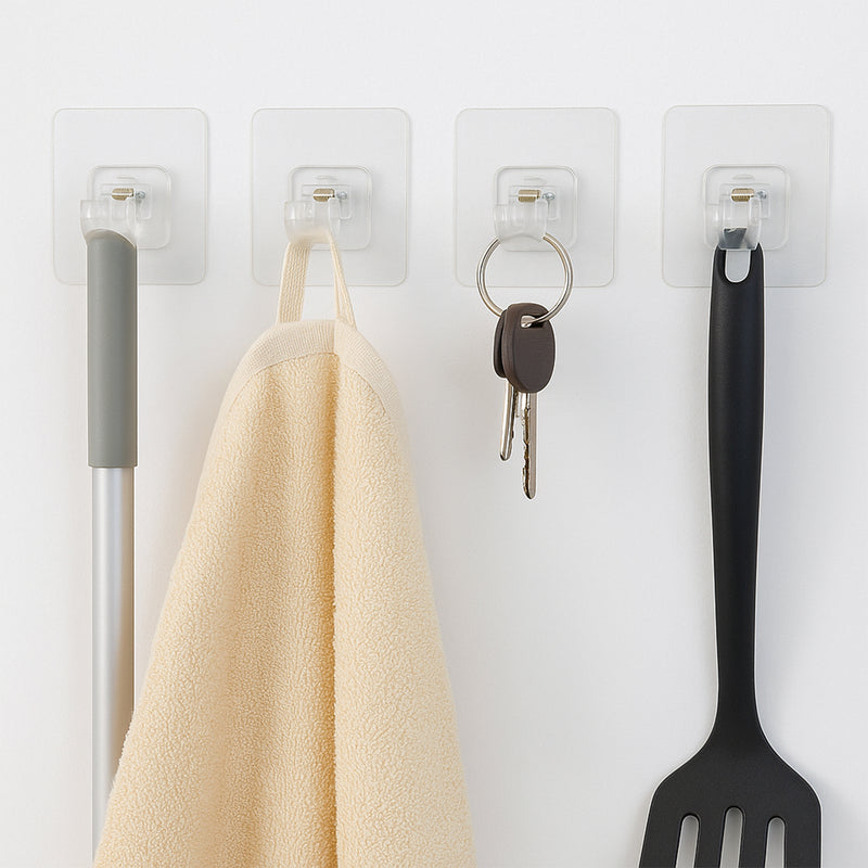 Self-adhesive Transparent Wall Hook Holder Clip (1 Pc)