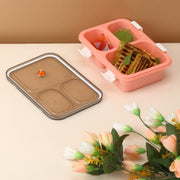 5627 Plastic Lunch Box For Kids Lunch Box For Kids 3 Compartment Insulated Lunch Box Tiffin Box For Boys Girls School  Office Men (3 Compartment Lunch Box) thumbnail 1