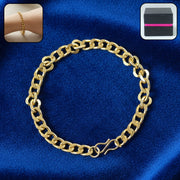 Classic Gold Finish Chain Link Bracelet For Men And Women (1 Pc) thumbnail 1