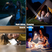 9370 Multifunctional Strong 4 Led Torch Light Portable Rechargeable Flashlight Long Distance Beam Range 800 Lumens Cob Light 4 Mode Emergency For Hiking Walking Camping (4 Led Torch) thumbnail 5