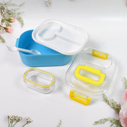 Durable Plastic Lunch Box For Kids With 2 In 1 Spoon Fork (1 Pc) thumbnail 4