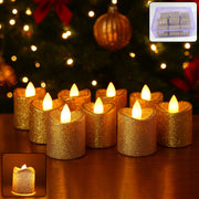 Christmas Premium Glitter Led Tealight Candles (9 Pc Set) thumbnail 6