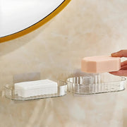 Self Adhesive Transparent Wall Mounted Soap Dish Holder (2 Pc) thumbnail 3