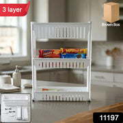 Prexo Multipurpose 3 Layer Kitchen Storage Rack Organizer thumbnail 7