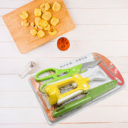 9142 Multifunction Kitchen Tools Stainless Steel And Plastic Kitchen Knife And Scissor Ideal Accessory Set For Kitchen thumbnail 4