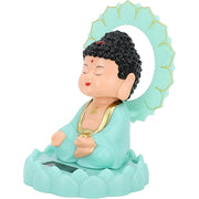 Plastic Solar Powered Moving Head Sitting Action Buddha Statue (1 Pc) thumbnail 3