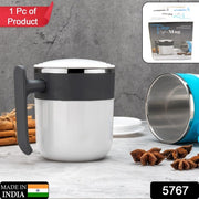 5767 Stainless Steel Lid Cover Hot Coffeetea Mug Hot Insulated Double Wall Stainless Steel Coffee And Milk Cup With Lid - Coffee Cup (1 Pc ) thumbnail 4