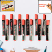 Premium Permanent Red Marker Pen Set (12 Pcs Set) thumbnail 6