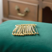 Decorative Golden Safety Pin Brooch Set (12 Pc Set) thumbnail 5