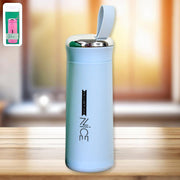 Water Bottle 400ml Leak Proof Glass Water Bottle With Daily Water Intake For Gym And Children Nice Bottle (1 Pc  Light Blue Color) thumbnail 5