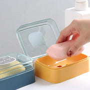 Plastic Soap Dish Portable Plastic Self Draining Soap Holder (1 Pc  Mix Color) thumbnail 2