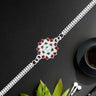 Silver Flower Design Rakhi