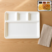 Plastic 4-compartment Rectangular Meal Serving Tray  Plate (1 Pc  White) thumbnail 6