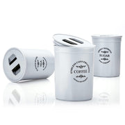 5766 Accurate Seal Tea Sugar Coffee Container - 3 Pcs Plastic Damru Shaped Tea Coffee Sugar Canisters Jar New Airtight Food Seal Containers For Salt Dry Fruit Grocery Multicolor (3 Pcs Set) thumbnail 1
