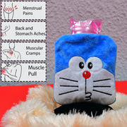 6504 Doremon Small Hot Water Bag With Cover For Pain Relief Neck Shoulder Pain And Hand Feet Warmer Menstrual Cramps. thumbnail 6
