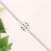 Designer Turtle Rakhi With Silver Finish And Enamel Highlights thumbnail 3