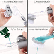 1271 Automatic Liquid Dispenser Dish Clean Brush Scrubber thumbnail 4