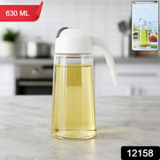 Kitchen Glass Oil Bottle Dispenser Automatic Opening Closing Home Bottles For Oil And Vinegar Honey Olive Oil Container (630ml) thumbnail 5