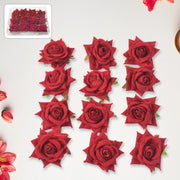 Flower Rose Hair Pin  Clip Velvet Flower Design (12 Pcs Set) thumbnail 1