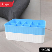 Multi-function Desktop Drawer Storage Box 10 Grid Underwear Socks Box (2 Pc Set) thumbnail 6